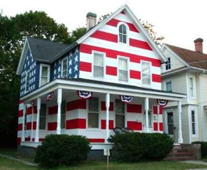If something has the likeness of an American flag to an observer, then it should be seen as an American flag. Since this house is painted as an American flag, it's basically disrespect.