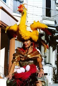 What the hell is that bird? I know it can't be a phoenix because it doesn't have flames coming out of it. Seriously, that looks like some sort of cross between a swan and a chicken.