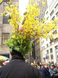 Okay, this is quite extravagant. Flowers are probably fake but they seem to have eggs hanging on them.