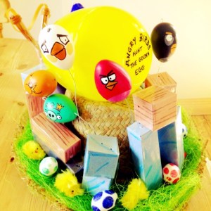 Even better is that these Angry Birds are made from Easter eggs as far as I can tell. Seriously, this is a better than colored eggs. At least for boys.