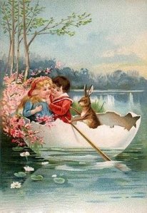 I bet this rabbit is like, "Get a room, you two." Still, how old are these kids supposed to be? I mean this is kind of disturbing.