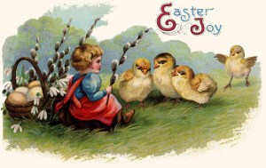 I don't like the look of the three chicks congregating like they're straight out of Goodfellas. Luckily, baby has a pussy willow in hand for self-defense.