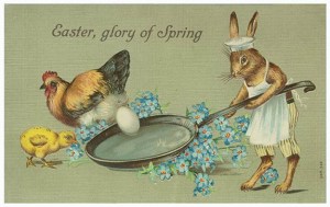 In the world of vintage cards, this is "breakfast." In the world of poultry, this is Sophie's Choice.