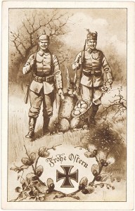 Man, seeing the Easter Bunny hanging out the the Central Powers. Let's hope Santa Claus is on the Allies' side or else a bunch a soldiers are sure going to be disappointed.