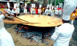 Every Easter in Haux, the villagers gather all their eggs to put in a large frying pan in the square. The result is perhaps the world's largest omelet.