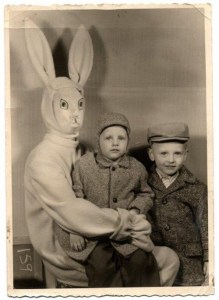 Man, had no idea that homemade paper masks can be so terrifying, especially for a rabbit costume. I wonder what became of those kids.
