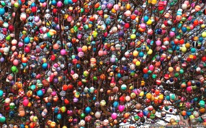 Instead of hiding their colored eggs, the Germans hang their decorated eggs out in the open on trees for all to see. Seems like the Germans have to have trees for everything.