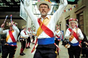 Another English Easter tradition is Morris dancing which involves guys dancing in ribbons, clogs, and sometimes funny hats. According to Blackadder, it's a very lame dance and one he doesn't like.