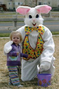 Yeah, I wouldn't want to go egg hunting with this Easter Bunny either, especially one that's likely to appear in children's nightmares.