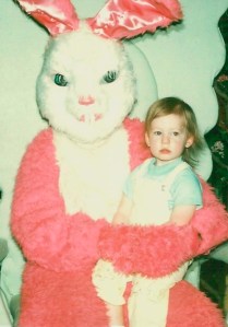 I guess this child is beyond hope when it comes to getting away from arms of the fluffy pink and white monstrosity.