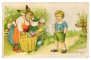 Remember, kids, don't ever accept Easter eggs from strange rabbits. Seriously, you have no idea what their agenda is. Besides, the kid is creepy.