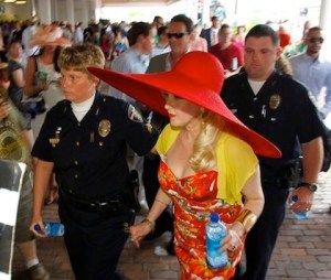 Yes, that Cyndi Lauper. Yes, that hat resembles a UFO. And yes, it also doubles as an umbrella. Any questions?