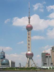 This is the Oriental Pearl TV Tower in Shanghai, China. It's the tallest building in the city. It's 2,073 ft high and has 128 floors. But yes, it's quite horrendous. 