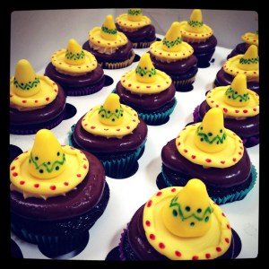 Either these are sombreros or they are the kind of Mexicanized version of the hat you'd see the one guy wear in Curious George. But at least they're chocolate as far as I'm concerned.