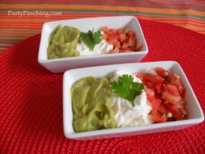 Well, this consists of guacamole, sour cream, and tomato. Probably should've went with salsa but hey, I didn't come up with the recipe.