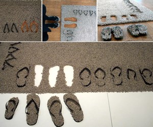 You might want the carpet to match the drapes. However, I'm not sure if you want your flip flops match the rug or be made from the rug. Might be quite convenient if you need to fetch the mail or take the dog out.