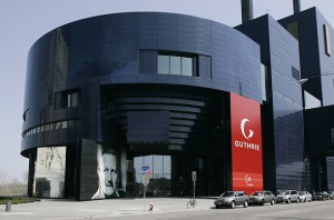 This is the Guthrie Theater in Minneapolis, Minnesota. It was designed by a French guy and named after an Englishmen. Still, pretty horrendous and more suited as an abode for an evil overlord.