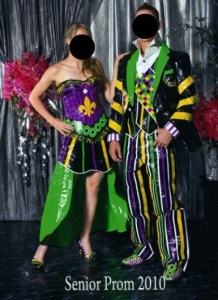 Wait a minute, Mardi Gras was in February. Prom season is in April and May. So isn't it a little late to dress for Mardi Gras for prom?
