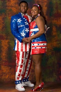 These two seem like they're the part of the pep squad for Apollo Creed or the Harlem Globetrotters. Then again, they're doing it for the Stuck at Prom competition, but still.
