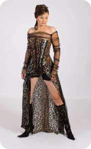 Now if this wasn't a prom dress, I could've almost mistake it for a Victoria's Secret lingerie ad. Seriously, kind of looks unbelievably skimpy once you add leopard prints.