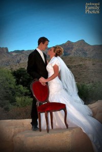I don't know what that chair is doing here but I'm sure it doesn't go well with the scenery. Then again, they could've had the photo taken at a studio and the whole desert thing is a backdrop.