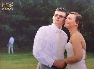 I'm sure this guy in the background just wanted a place to relieve himself and couldn't find any better restroom accommodations than a stinky outhouse. Still, while men have needs, it sort of really kills the romantic mood.