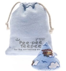 Now these are supposed to cover a baby boy's junk during a diaper change in order to avoid any accidents. Of course, some baby boys might think it takes all the fun out of it.