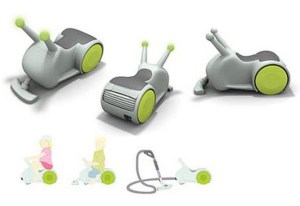 The toy that combines the independence of riding free with the wind with the joys of housecleaning. I'm sure my mom would've wanted me to have one of these while I was a baby. Of course, I probably wouldn't use it since I hate the noise of vacuum cleaners.