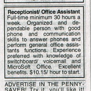 Guess they aren't looking for anyone under 80 in this line of work. Seriously, who the hell would have experience in operating a switchboard which is just so early 20th century?