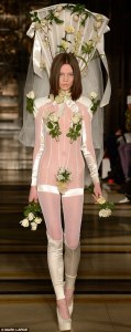 Okay, maybe the more naturalistic approach is a bad idea. Seriously, she looks like a garden vine fixture in that outfit.