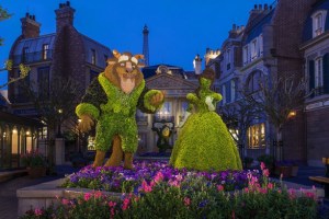 I'm sure this one is from EPCOT since it has the international towns. This one is France. Nevertheless, I guess the yellow flowers either died or haven't come into bloom yet.