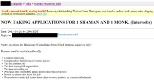For one, since when can you send a resume telepathically? Second, I'm sure satisfaction of cosmic justice isn't enough for someone to live on.
