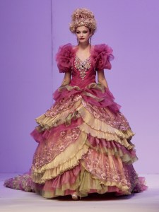 Well, I'm sure if you're planning a Hunger Games style wedding, this would be perfect. Reminds me of something Effie Trinket would wear.  May the marriage odds be in your favor.