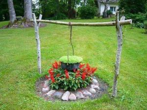 Yes, that's only moss in the pot. And those are only flowers posing as flames. But it's still pretty cool though.