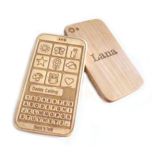 For one, it's made from wood. Second, if you give your baby this, try telling your kid later that 