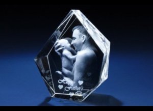 Sure this might seem like a good idea at the time. But blasting a creepy laser portrait of yourself into a glass paperweight just adds insult to injury.