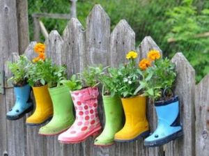 I bet these are old rubber boots that no longer fit. And they don't have much flowers on them. Still, they'll go in the post.
