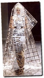 Okay, now while this is certainly practical for a rainy day nuptial, it also seems more appropriate for either a 1980s sci-fi movie or a Lady Gaga music video.