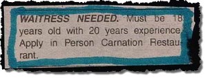 Hmmm...18 year old with 20 years experience. Wonder how that's possible. Wait a minute, it's not. Yeah, somebody must've messed up with this ad big time.