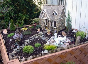 As I've said miniature garden designs can get very elaborate and this is no exception. Still, you would more likely see this as your next door neighbor's place than a fairy though.