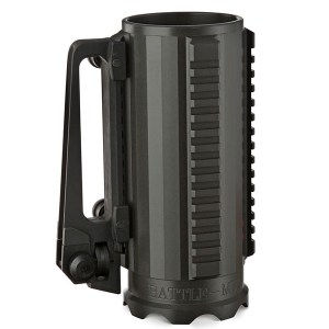 Now how is in the hell is this a battle designed mug? It looks like it was made from plastic, which isn't the strongest material. Oh, you can put your guns on it. Seriously, why does this even exist?