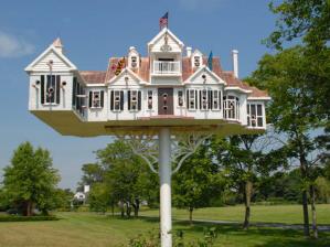 Now this is supposed to be a replica of a house in Maryland created by a guy who specializes in these kinds of birdhouses. Still, whether bird or human, I'm sure one like this won't be very cheap in any case.