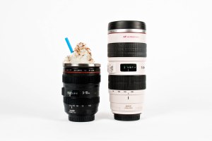 Let's hope a real photographer doesn't get this camera lens mug mixed up with a real camera lens. It can get awkward.