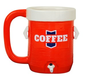 Of course, it's well known what's in this mug so you don't have to pour it out on someone after a team victory. Then again, I have no idea why football players dump these things on themselves after a game. Must be tradition. Still, I think the design is quite clever for some reason.