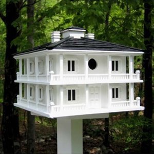 Now this seems like a kind of birdhouse you'd see in the antebellum South. Of course, you know what the rich planter birds used to harvest the birdseedl
