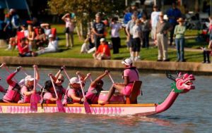 Now I get the dragon. But I'm not sure about the pink other than to really stand out. On the other hand, there whole scheme might be about raising breast cancer awareness.