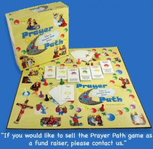 Now Prayer Path is a Catholic game supposed teach about the rosary and other stuff related to Mary and Jesus. Let's just say children can learn all this quicker while in religion class for 2-3 hours than this board game.