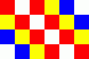 Either this is a closeup image from MS Paint or a NASCAR flag on acid. Any way you put it, it's quite horrendous if you get my drift.