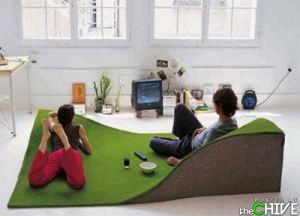 It's also shaped like you'd see a golf course. But unlike real golf courses, it's much more eco-friendly and cheaper to maintain.