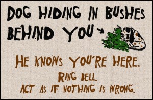 Of course, all what the dogs are doing in the bushes is probably nothing to be concerned of. Probably digging or peeing, that's all.
